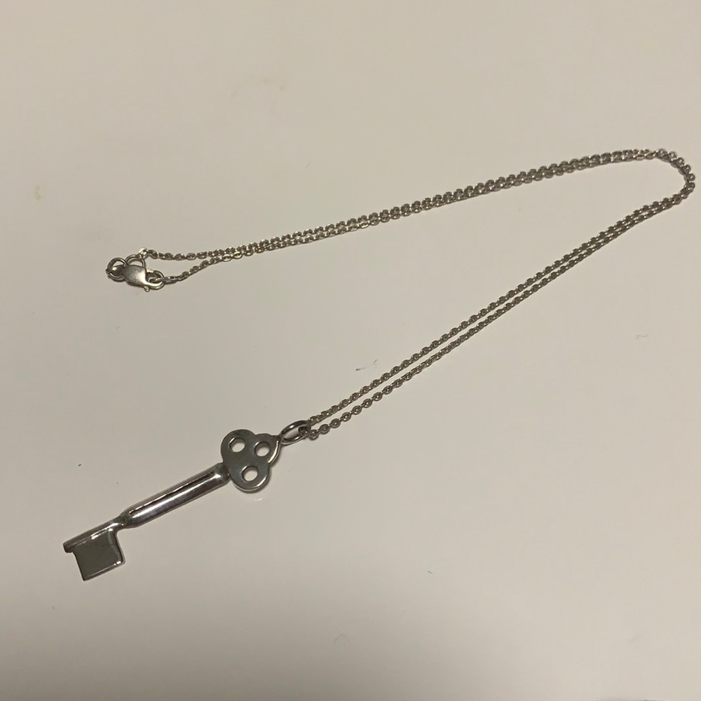 Sterling silver key necklace